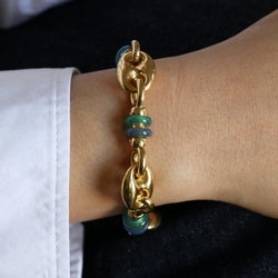 Bracelet Maille en or jaune et agate - Castafiore