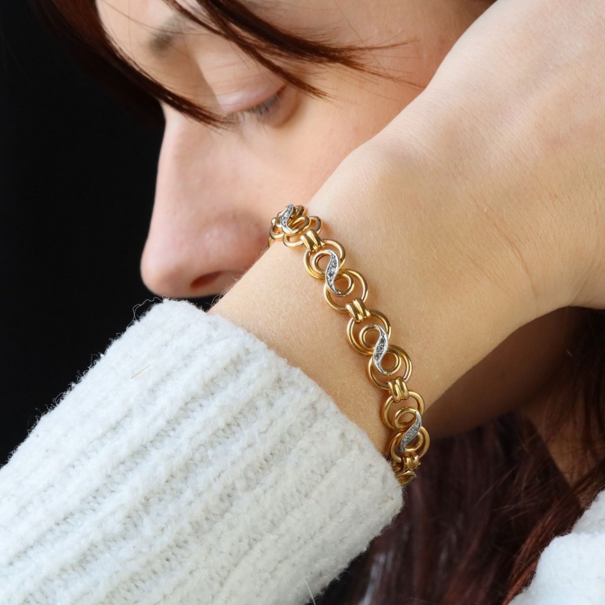 Bracelet Maille en or jaune et diamants - Castafiore