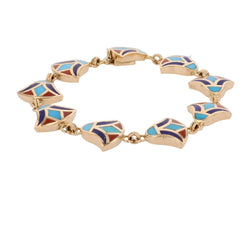 Bracelet yellow gold enamel Egyptian