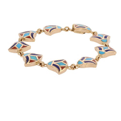 Bracelet yellow gold enamel Egyptian