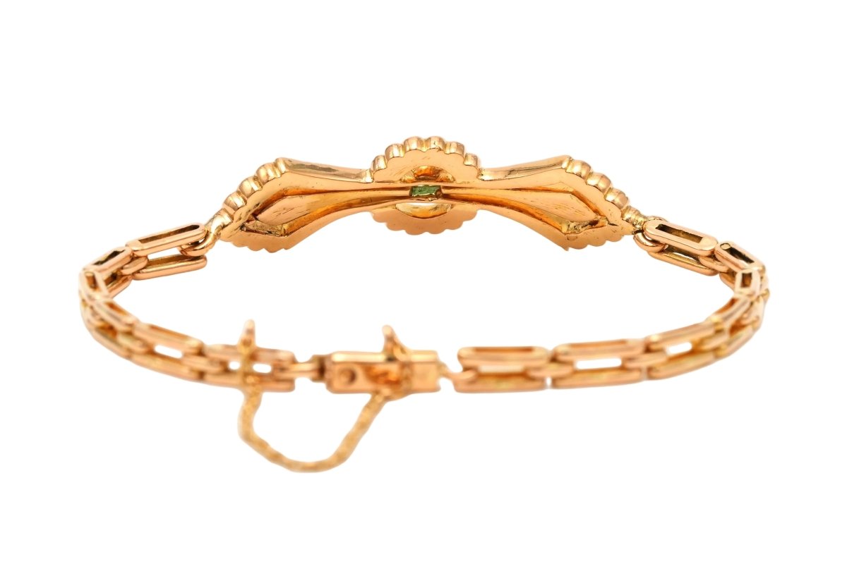 Bracelet Maille en or jaune et émeraudes - Castafiore