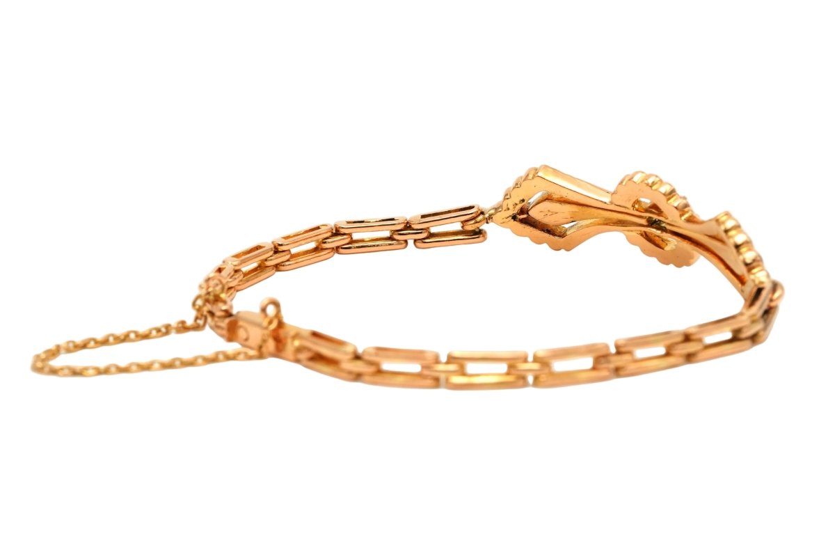 Bracelet Maille en or jaune et émeraudes - Castafiore