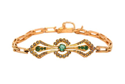 Bracelet Maille en or jaune et émeraudes - Castafiore
