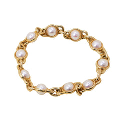 Bracelet Maille en or jaune et perles - Castafiore