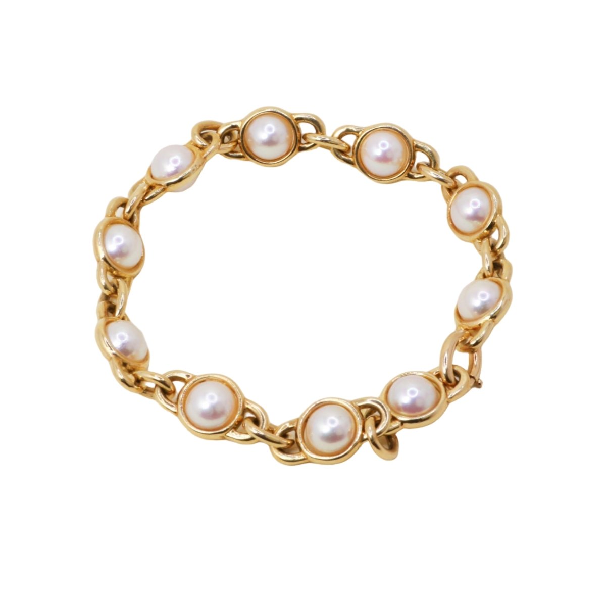 Bracelet Maille en or jaune et perles - Castafiore