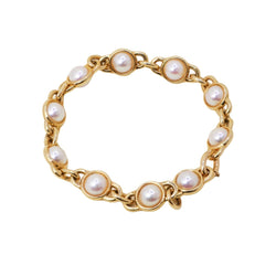 Bracelet Maille en or jaune et perles - Castafiore