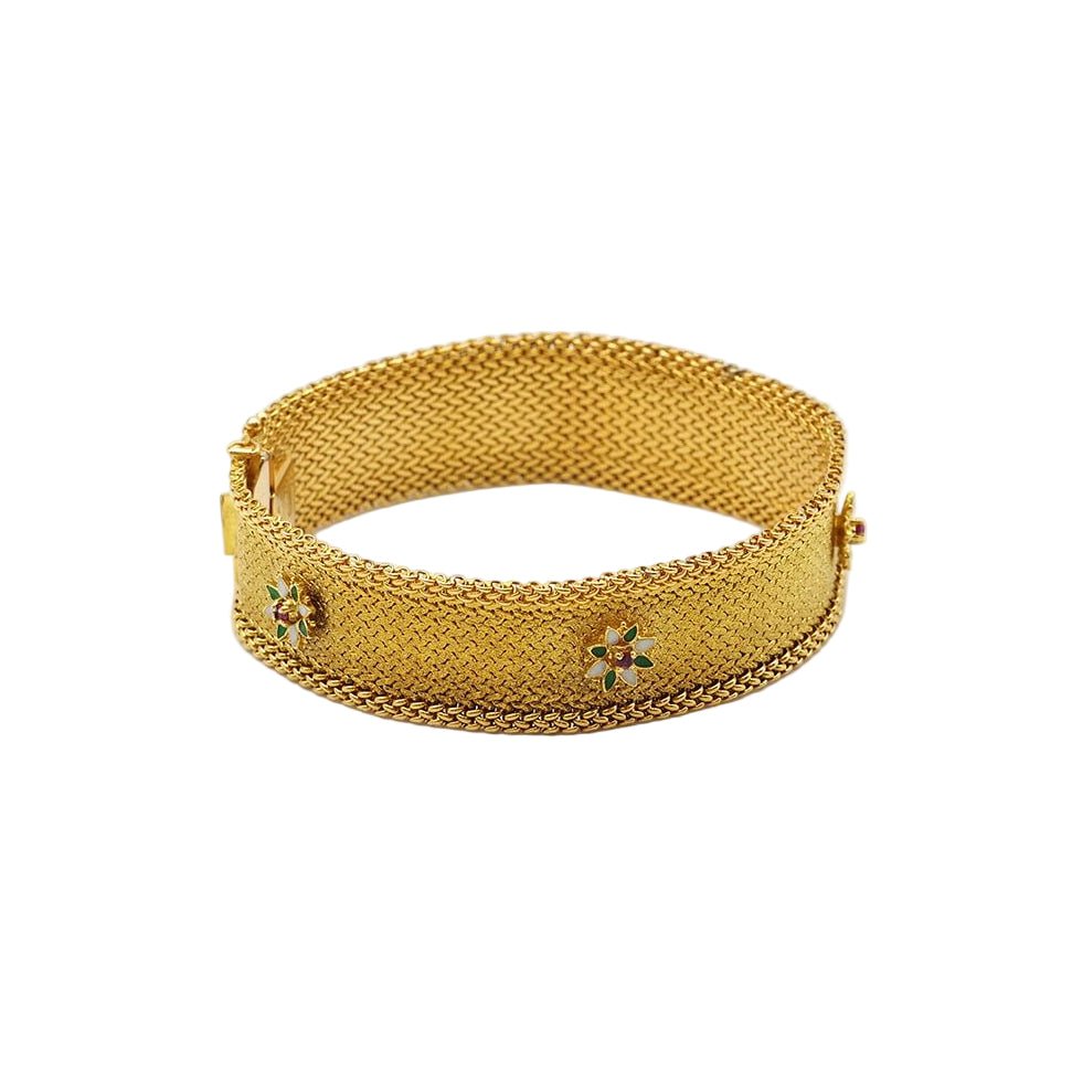 Bracelet Maille en or jaune et rubis - Castafiore