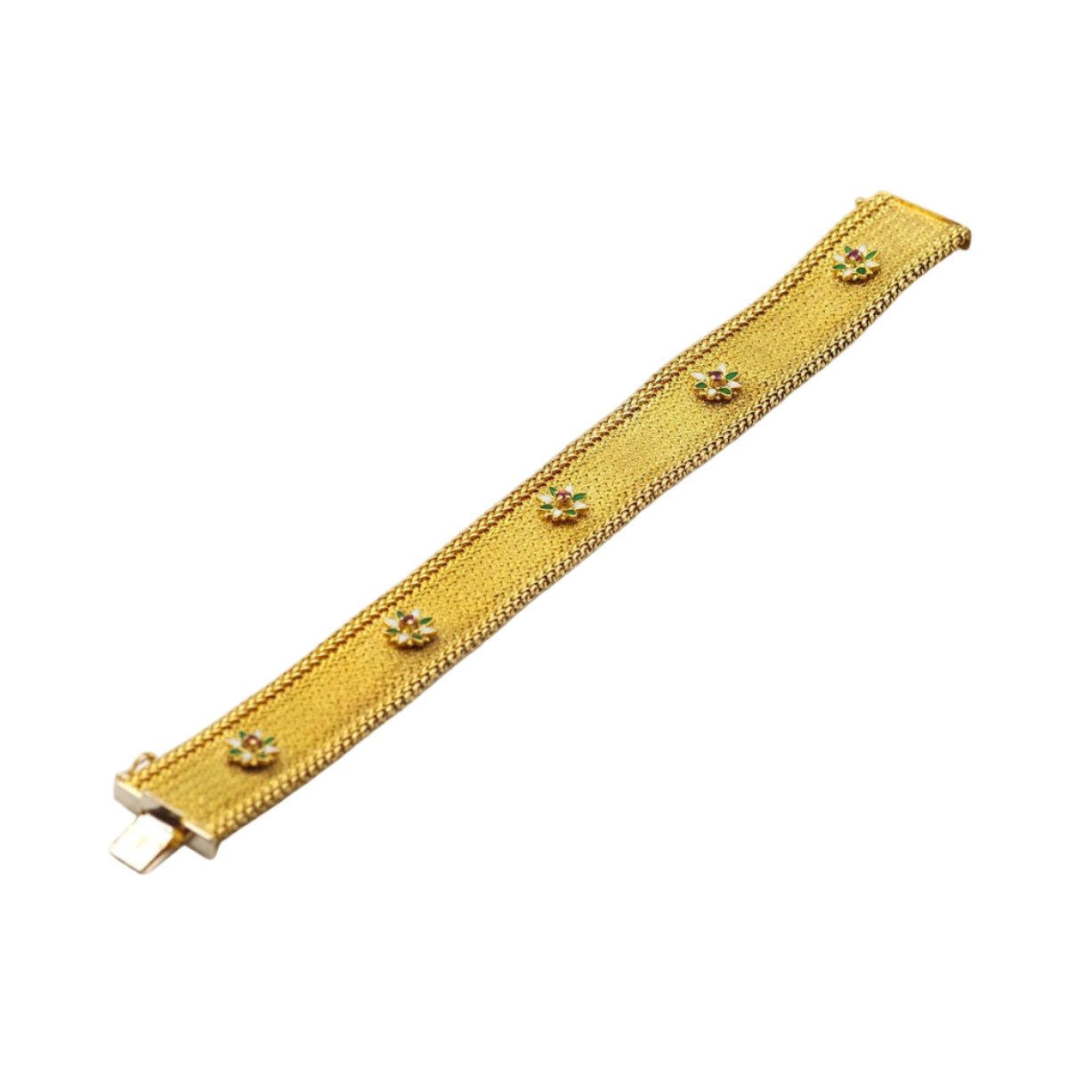 Bracelet Maille en or jaune et rubis - Castafiore