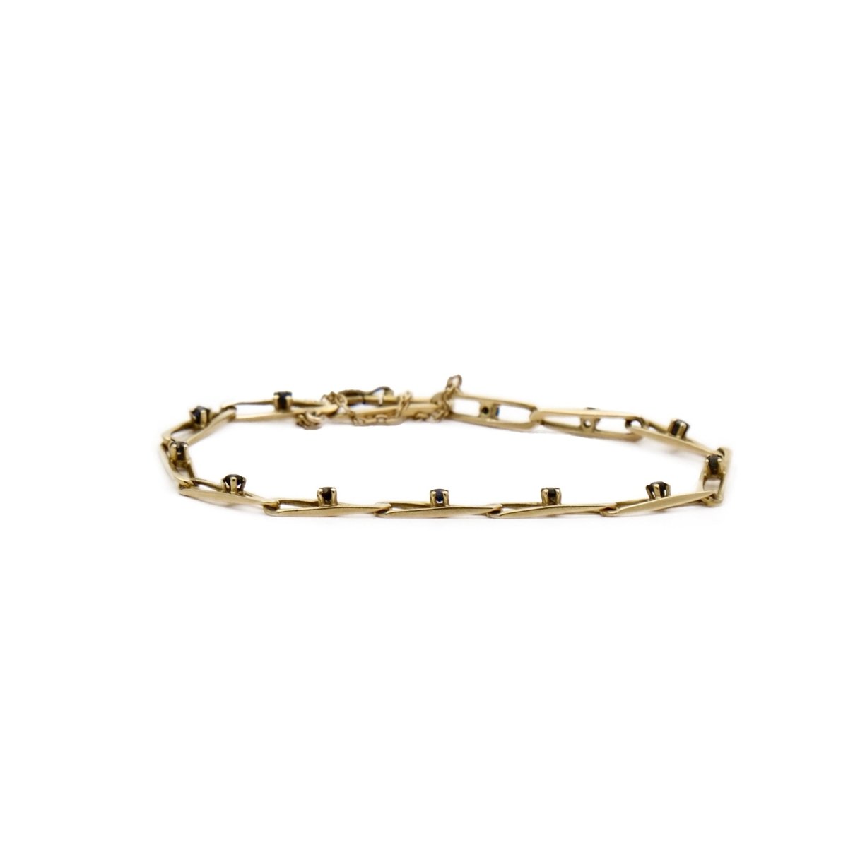 Bracelet Maille en or jaune et saphir - Castafiore