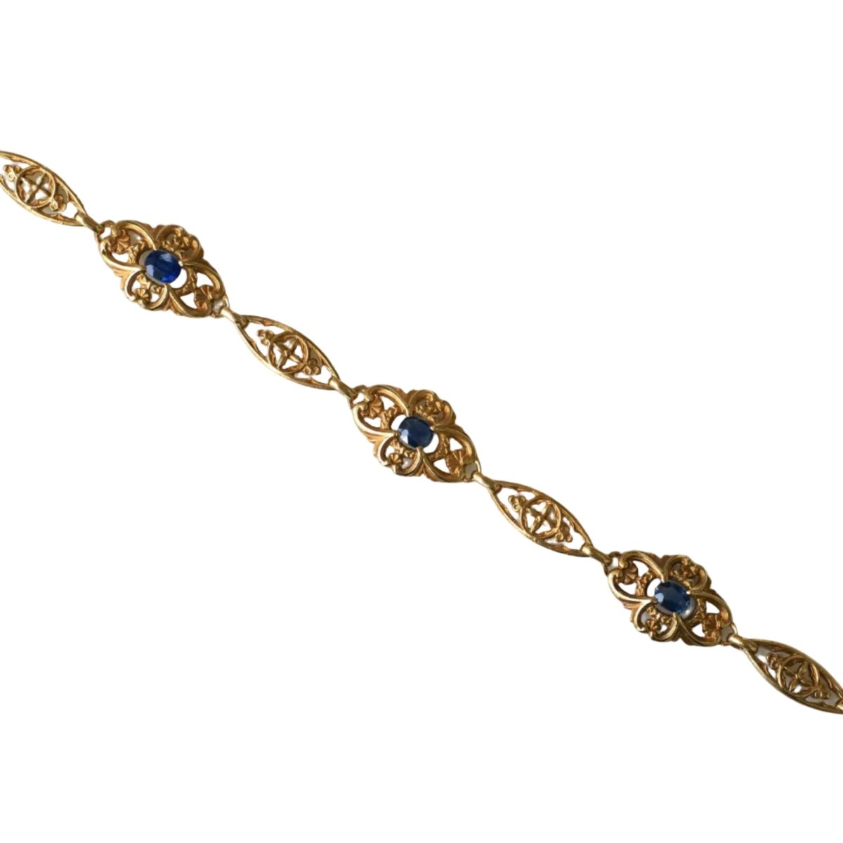 Bracelet Maille en or jaune et saphirs - Castafiore
