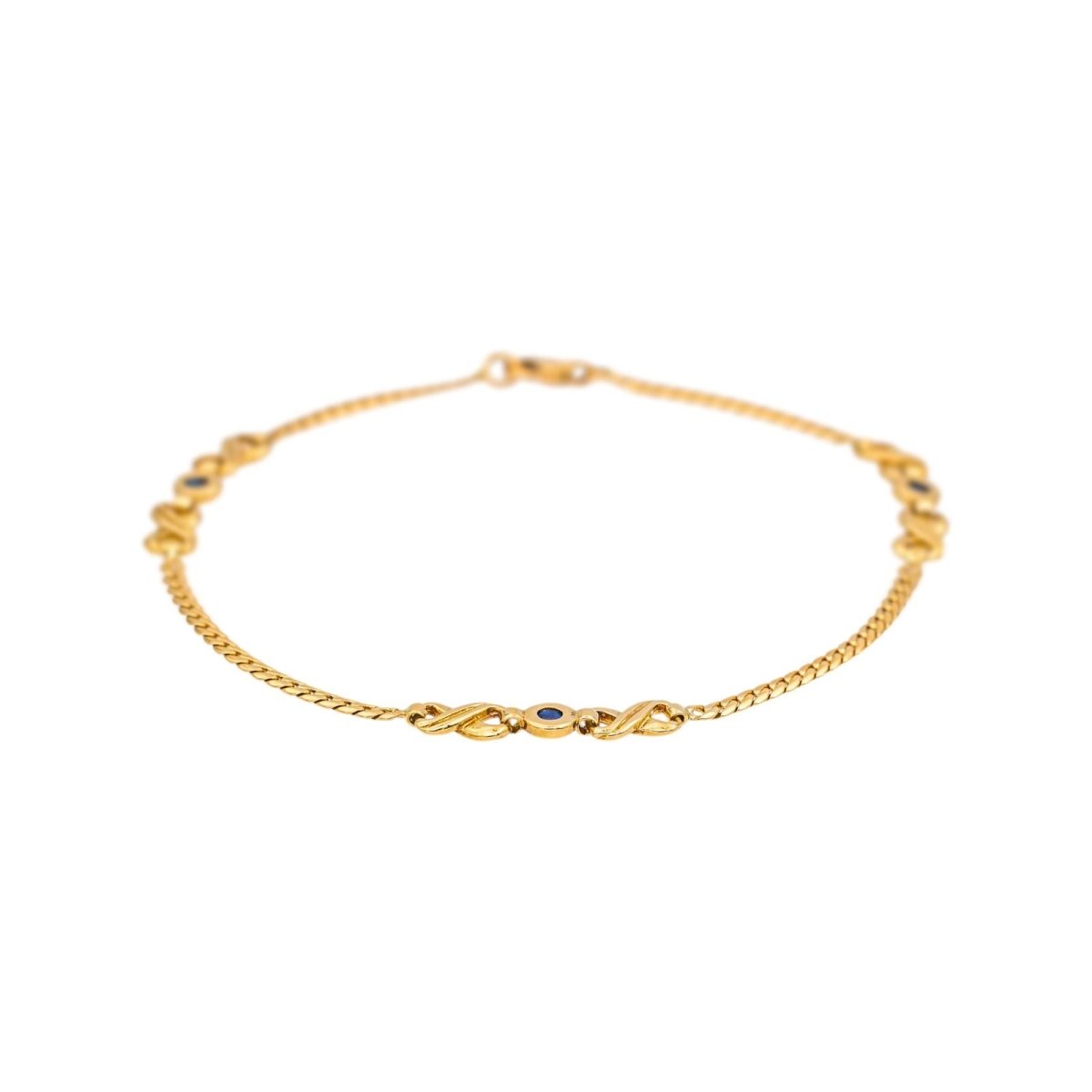 Bracelet Maille en or jaune et saphirs - Castafiore