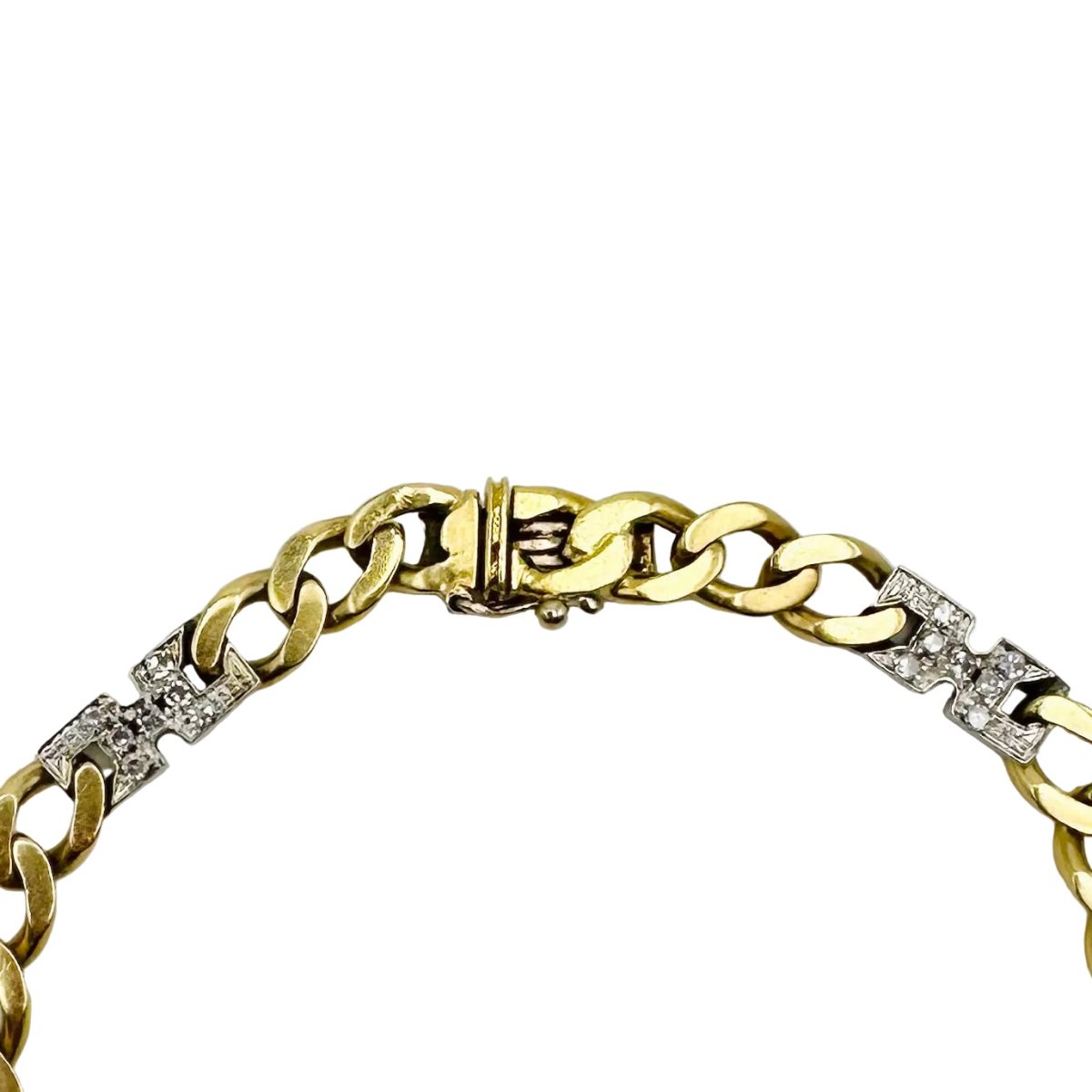 Bracelet Maille en or jaune, or blanc et diamants - Castafiore