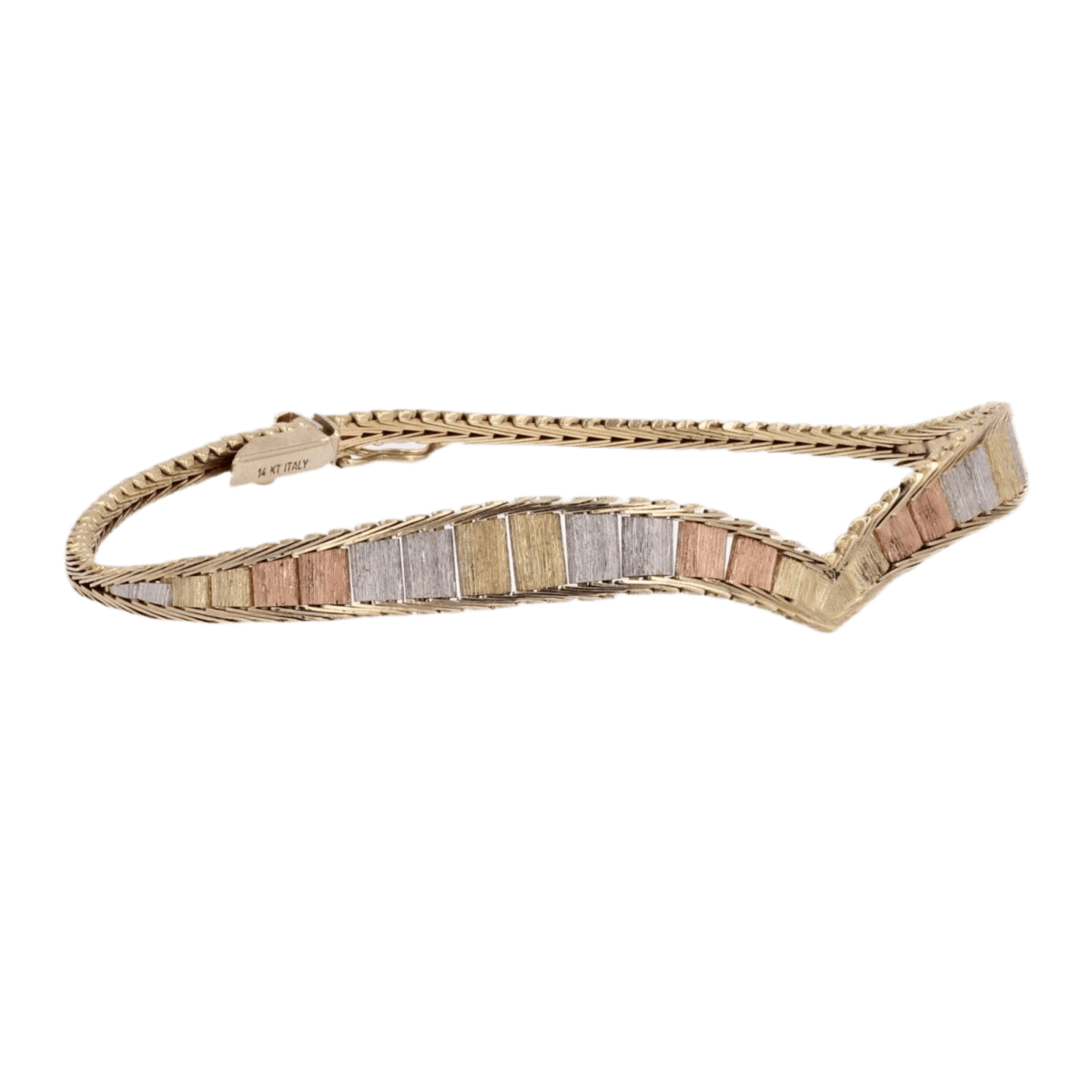 Bracelet Maille en or jaune, or blanc et or rose - Castafiore