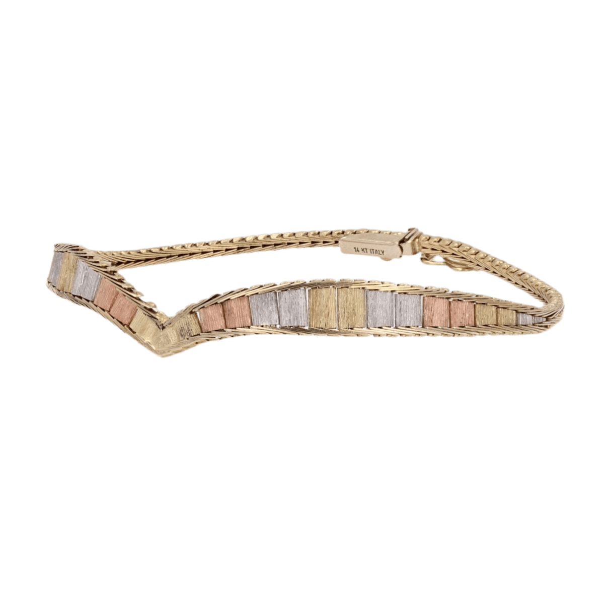 Bracelet Maille en or jaune, or blanc et or rose - Castafiore