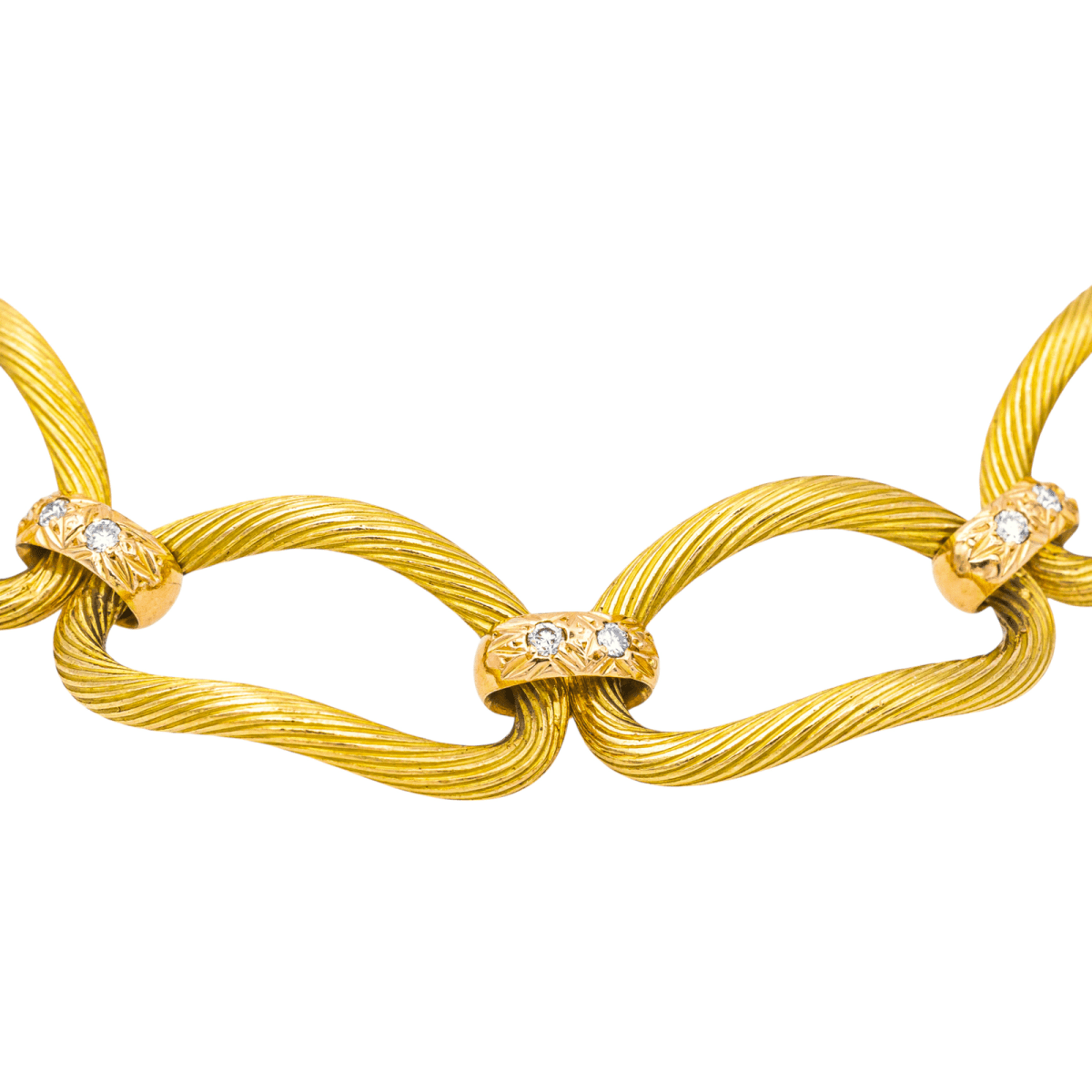 Bracelet Maille en or jaune, or rose et diamants - Castafiore