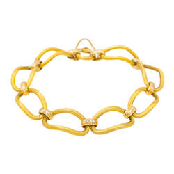 Bracelet Maille en or jaune, or rose et diamants - Castafiore
