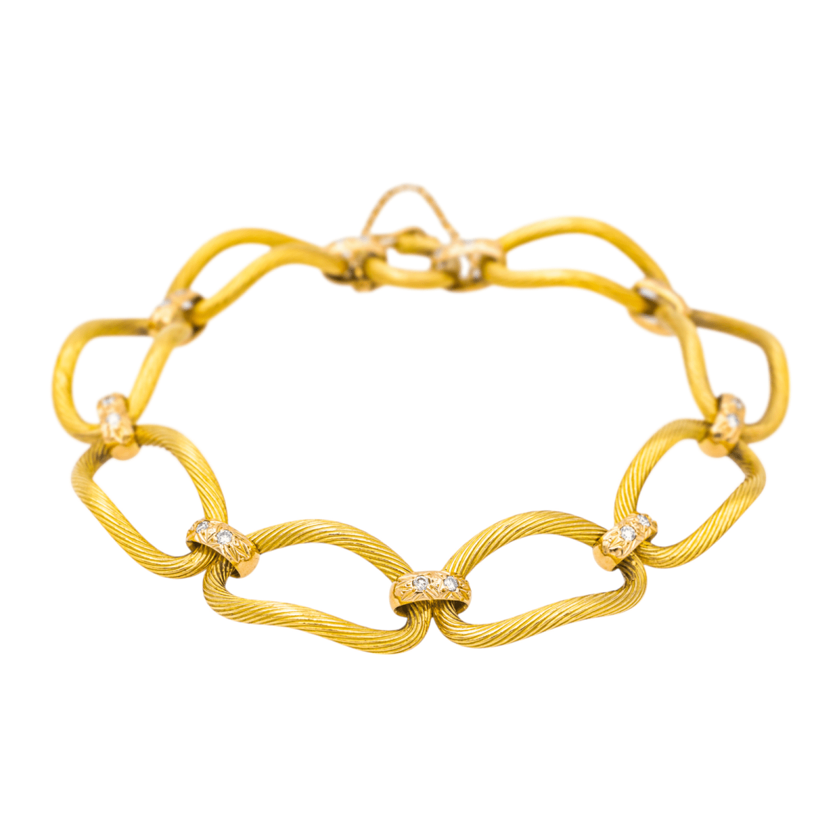 Bracelet Maille en or jaune, or rose et diamants - Castafiore