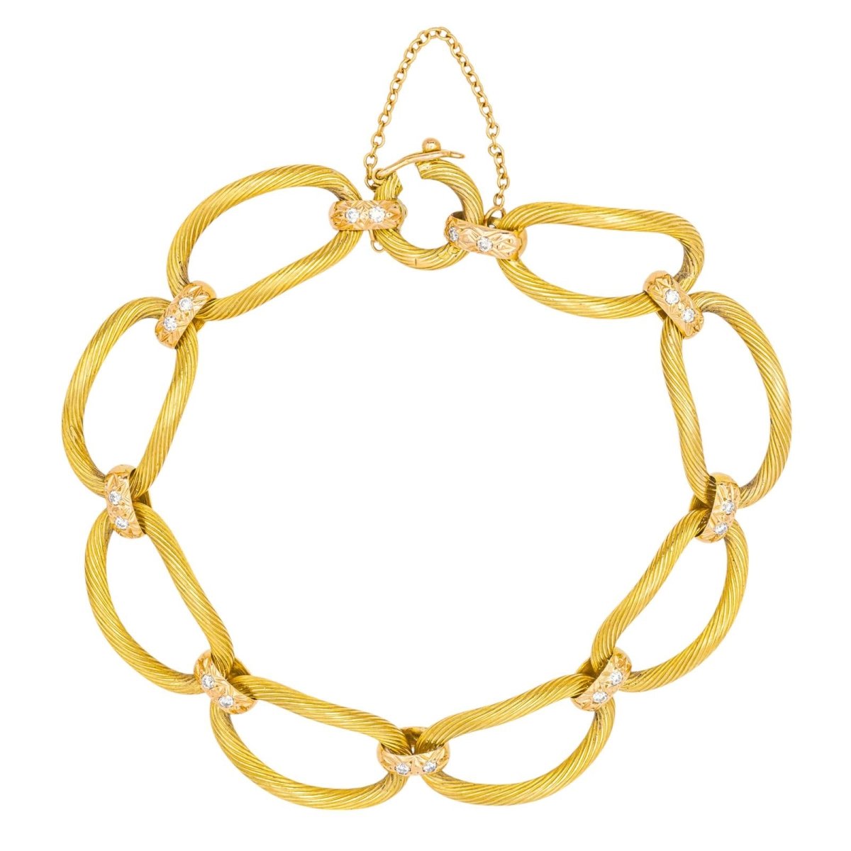 Bracelet Maille en or jaune, or rose et diamants - Castafiore