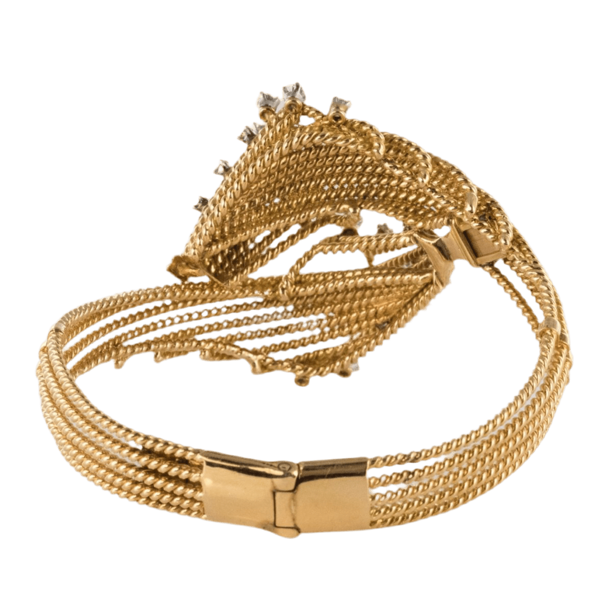 Bracelet Maille en or jaune, platine et diamants - Castafiore