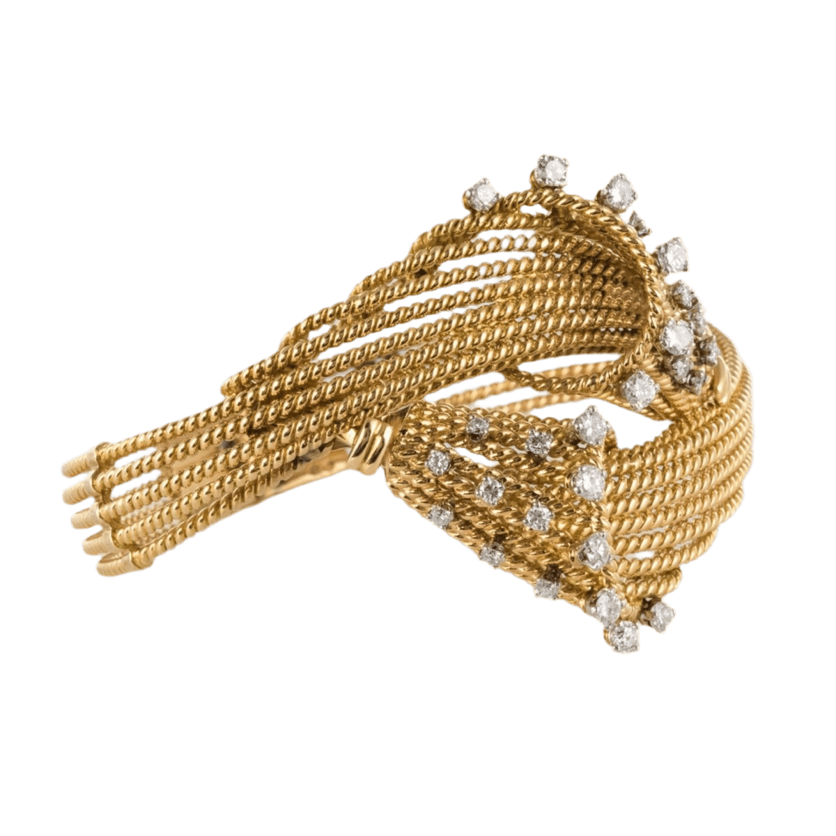 Bracelet Maille en or jaune, platine et diamants - Castafiore
