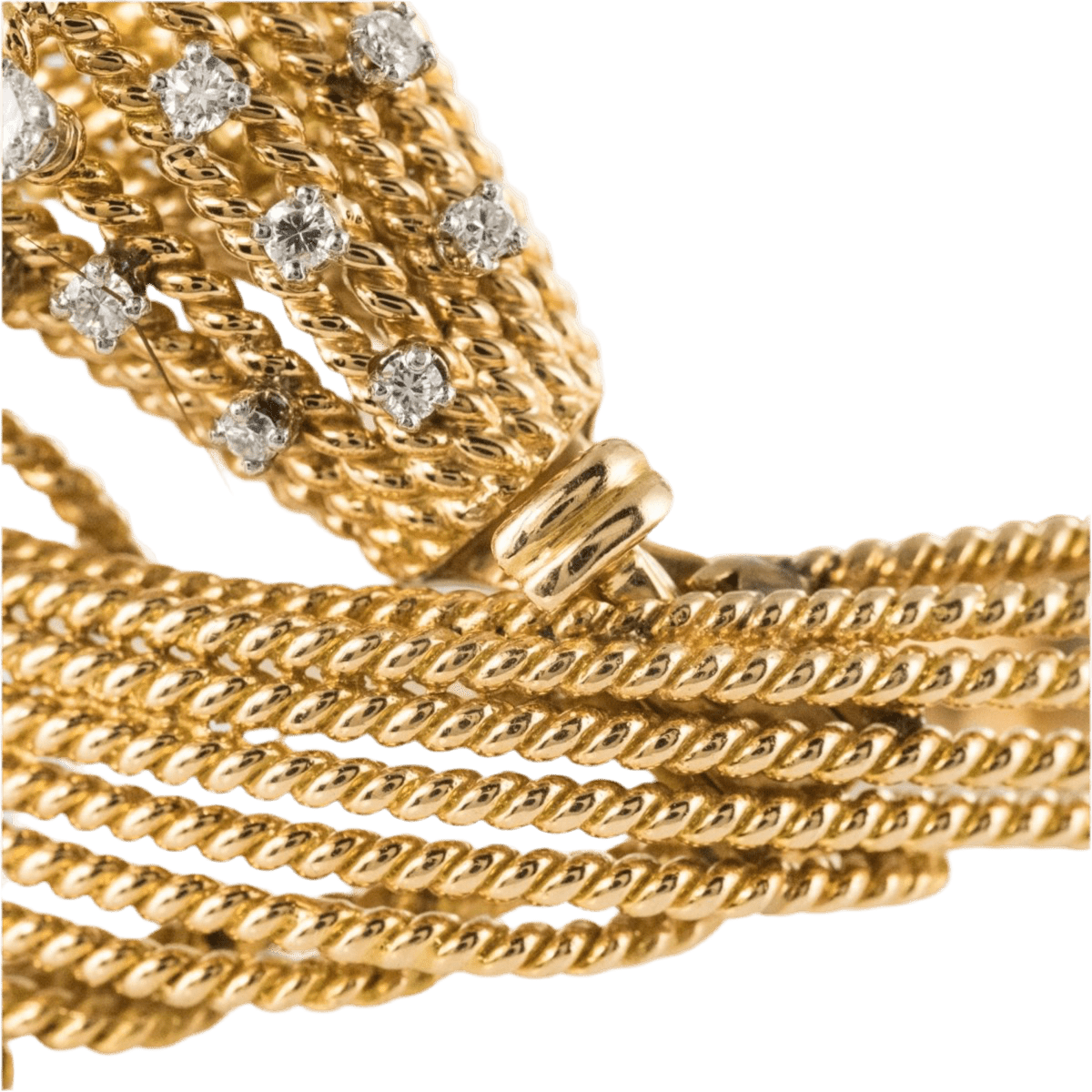 Bracelet Maille en or jaune, platine et diamants - Castafiore