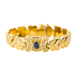 Bracelet Maille en or jaune, saphir, et diamants - Castafiore