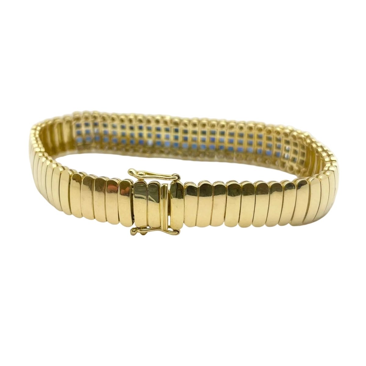 Bracelet Maille en or jaune, saphirs et diamants - Castafiore
