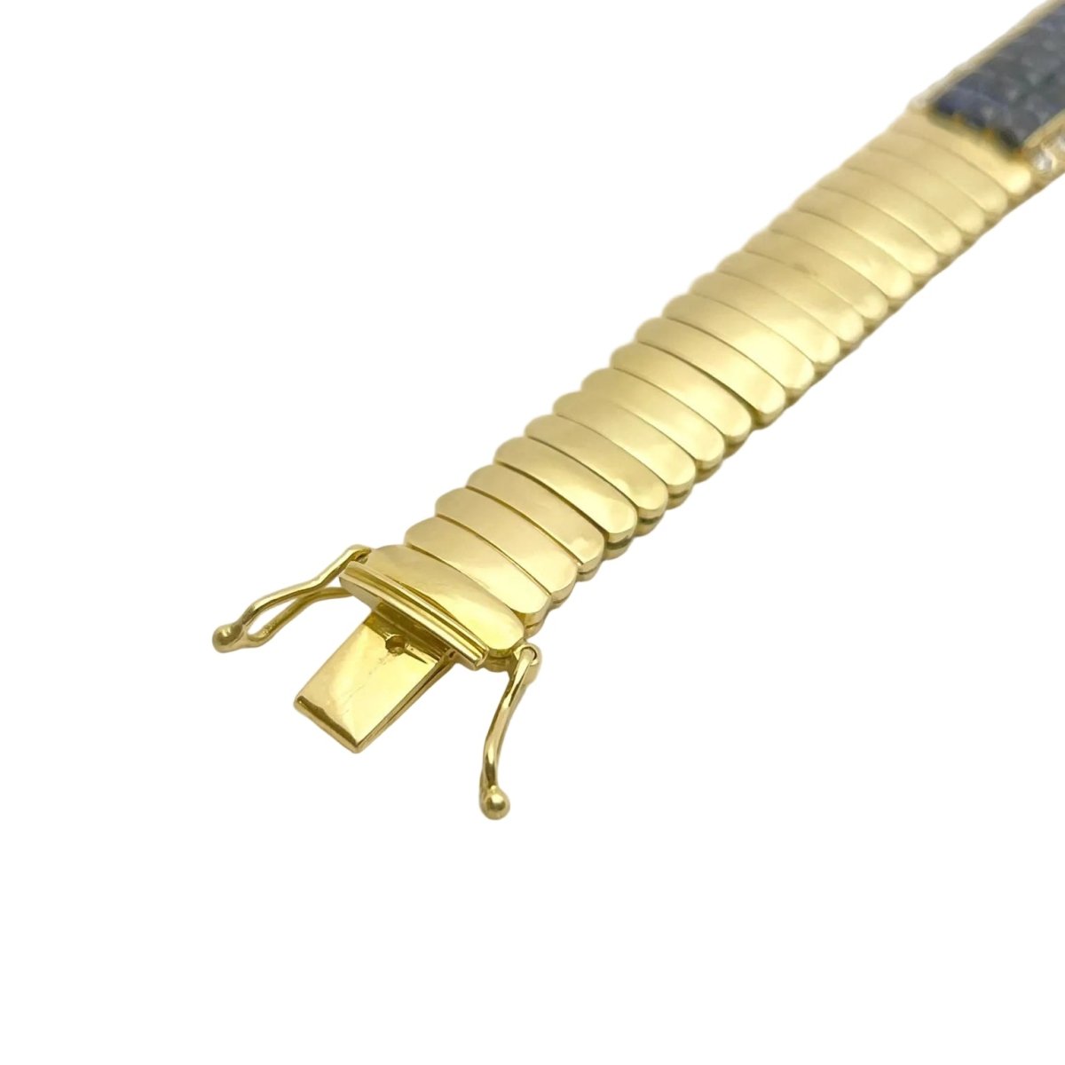 Bracelet Maille en or jaune, saphirs et diamants - Castafiore