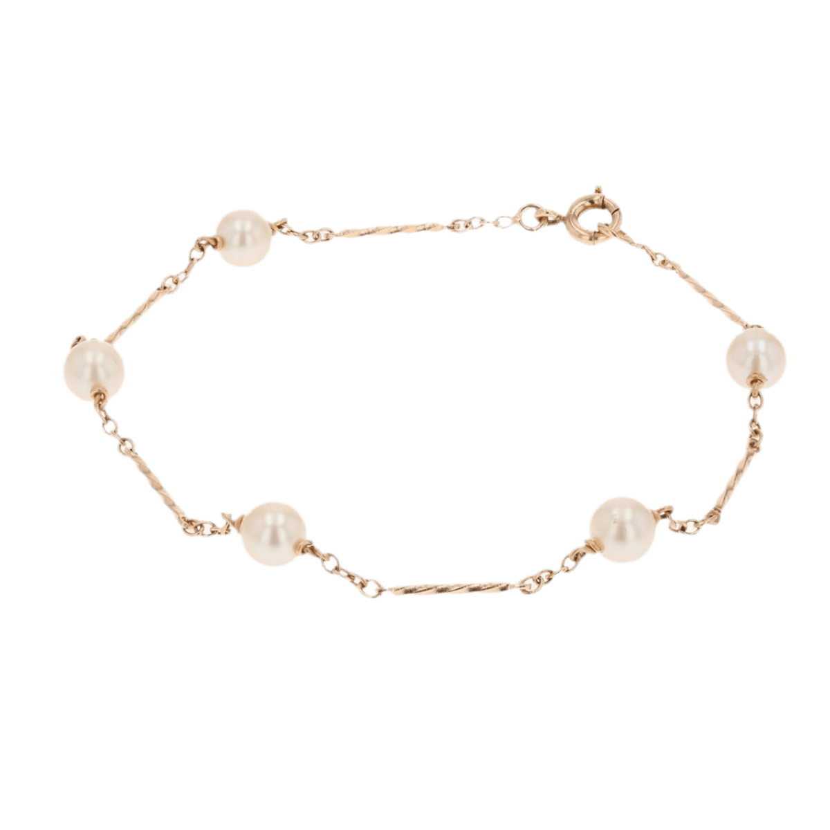 Bracelet Maille en or rose et perles - Castafiore