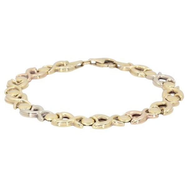 Bracelet maille fantaisie en 3 ors - Castafiore