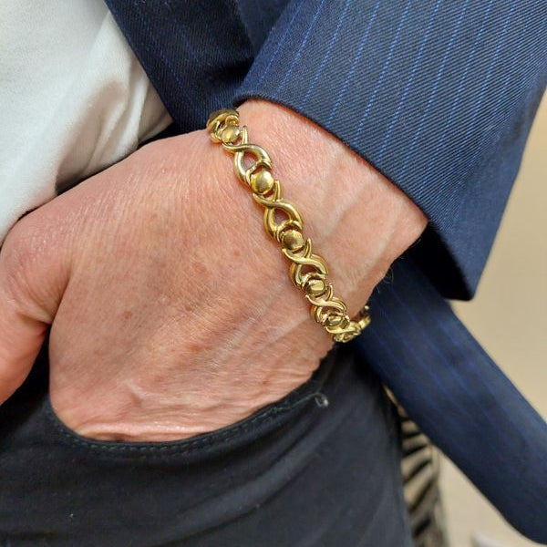 Bracelet maille fantaisie en 3 ors - Castafiore