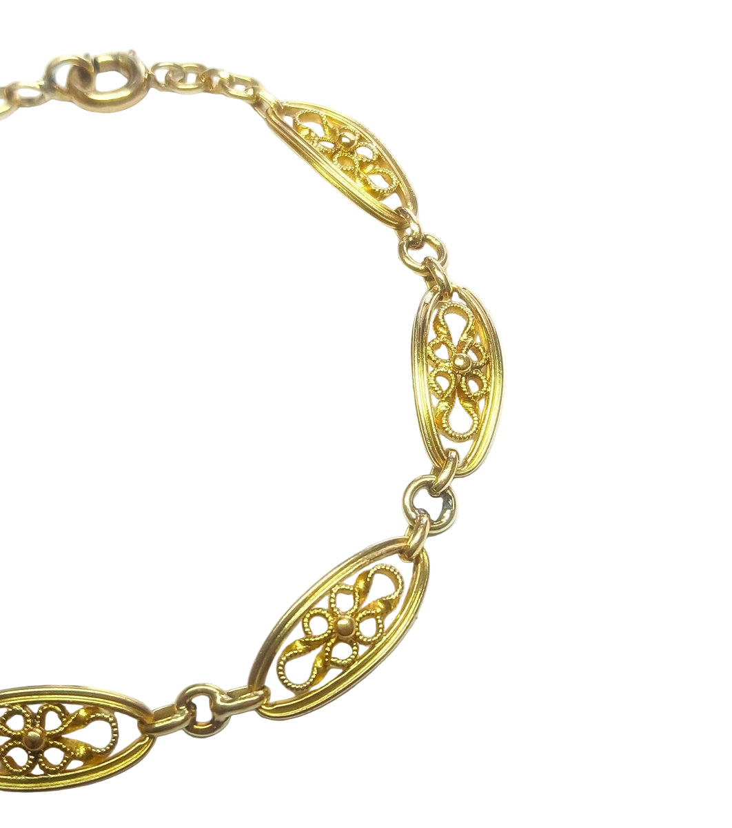 Bracelet Maille filigrane en or jaune - Castafiore