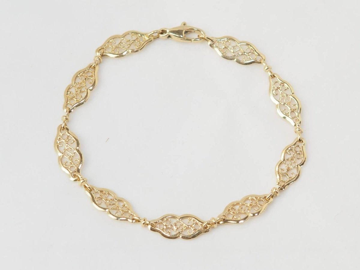 Bracelet maille filigrane en or jaune - Castafiore