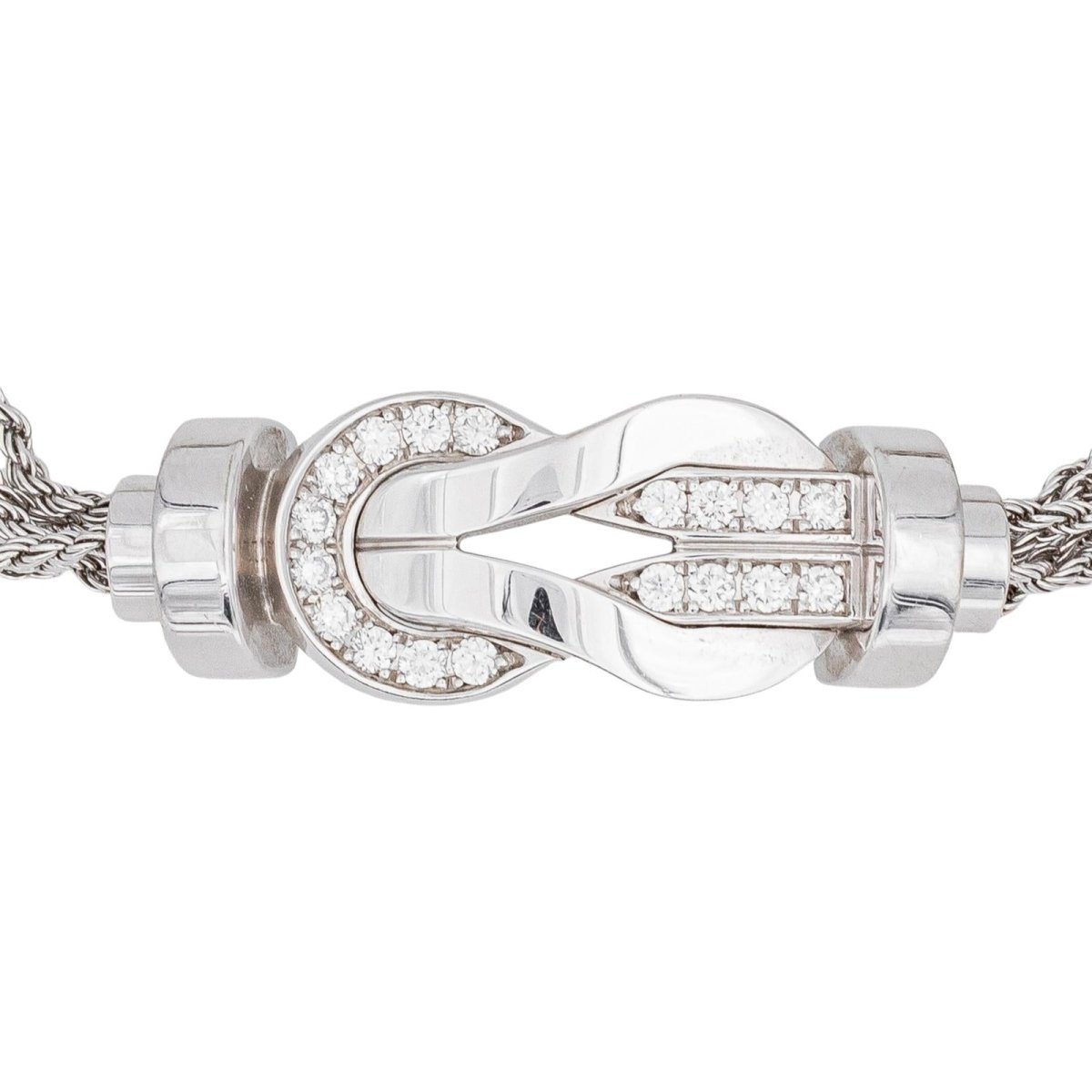 Bracelet Maille FRED "Chance Infinie" en or blanc et diamants - Castafiore