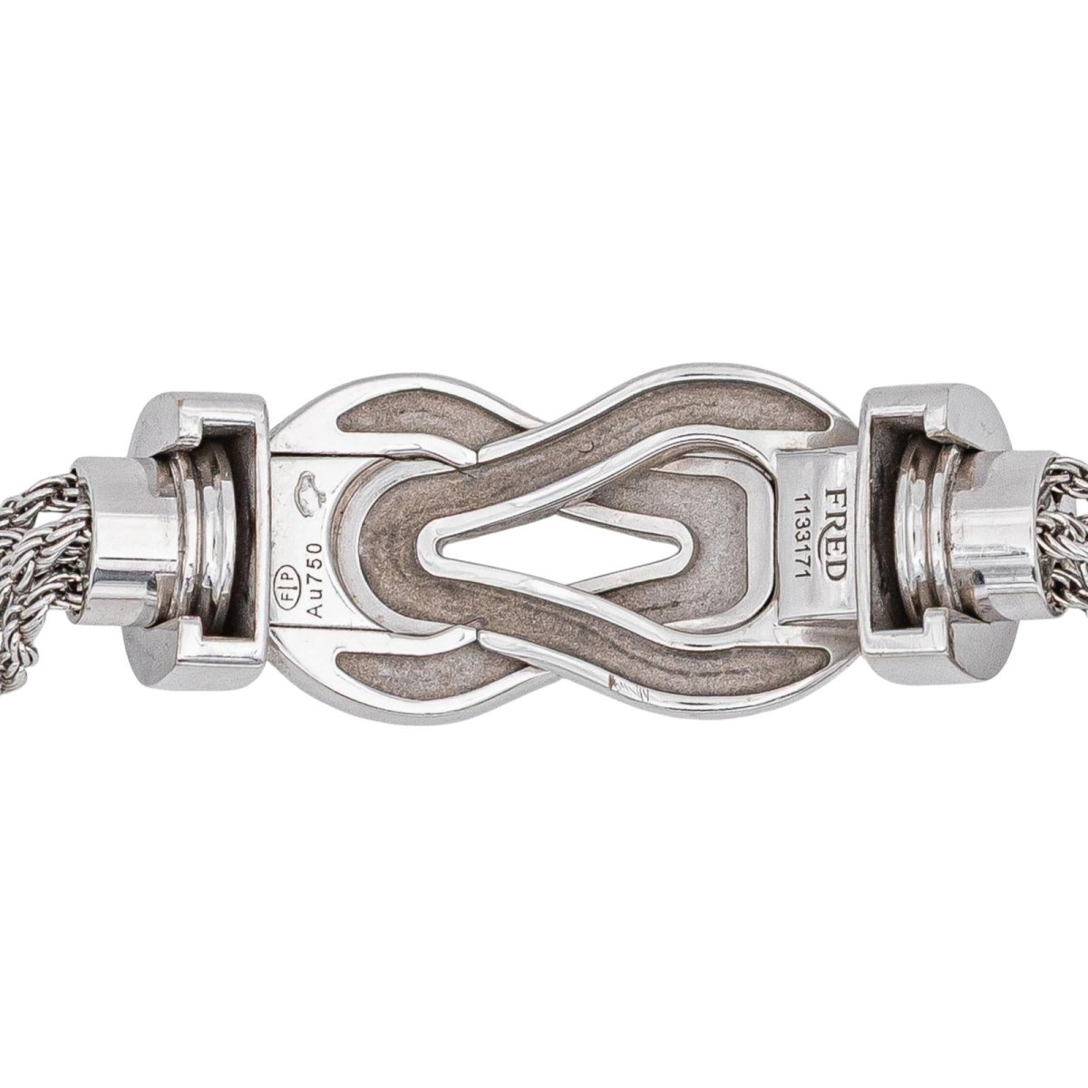 Bracelet Maille FRED "Chance Infinie" en or blanc et diamants - Castafiore