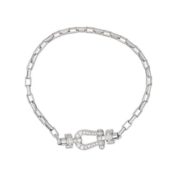Bracelet Maille FRED "Force 10" en or blanc et diamants - Castafiore