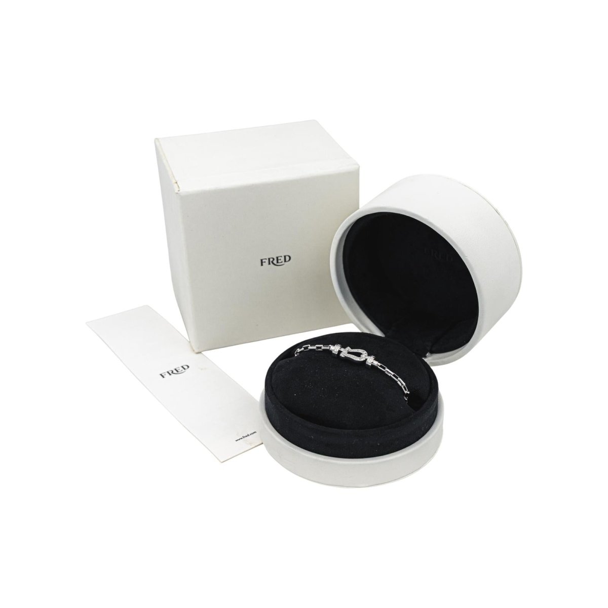 Bracelet Maille FRED "Force 10" en or blanc et diamants - Castafiore