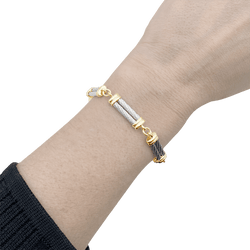 Bracelet Maille FRED "Force 10" en or jaune et acier - Castafiore