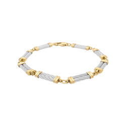 Bracelet Maille FRED "Force 10" en or jaune et acier - Castafiore