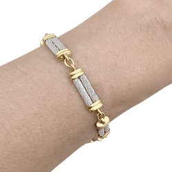 Bracelet Maille FRED "Force 10" en or jaune et acier - Castafiore