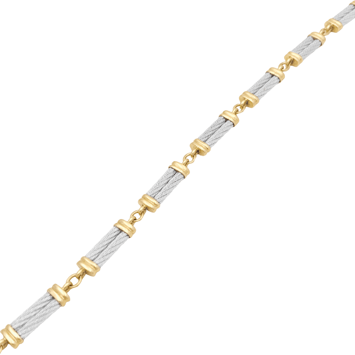 Bracelet Maille FRED "Force 10" en or jaune et acier - Castafiore