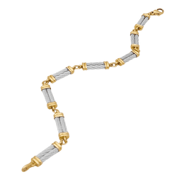 Bracelet Maille FRED "Force 10" en or jaune et acier - Castafiore