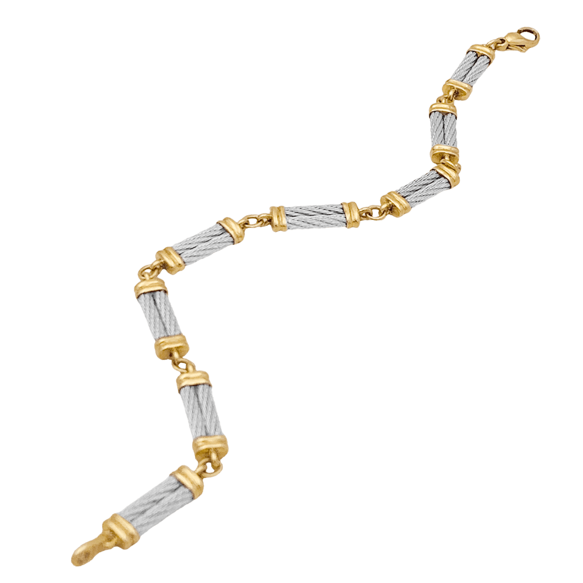 Bracelet Maille FRED "Force 10" en or jaune et acier - Castafiore