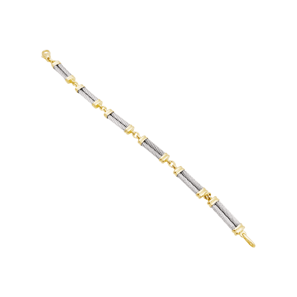 Bracelet Maille FRED "Force 10" en or jaune et acier - Castafiore