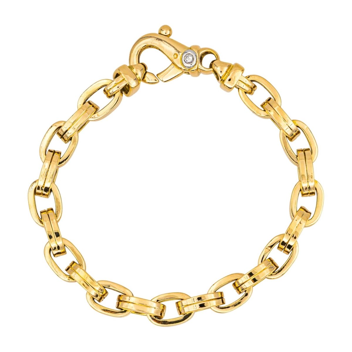 Gay Frères Bracelet Forçat mesh double square thread Yellow gold diamond