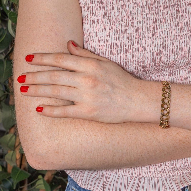 Bracelet Maille gourmette double Or rose - Castafiore