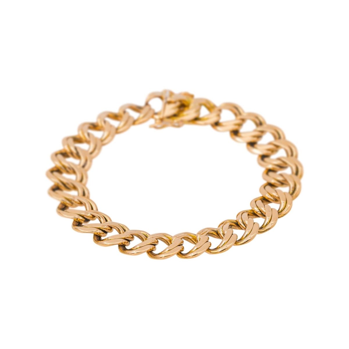Bracelet Maille gourmette double Or rose - Castafiore