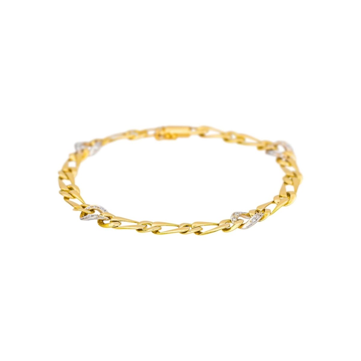Bracelet Maille gourmette Or jaune Diamant - Castafiore