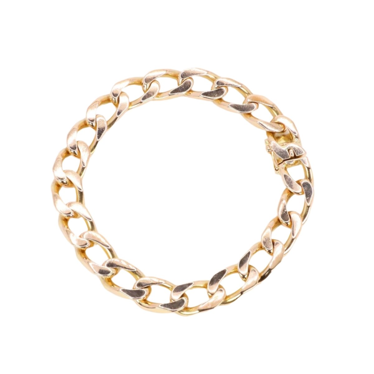 Bracelet maille gourmette plate en or jaune - Castafiore