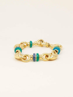 Bracelet maille grain de café or jaune agate - Castafiore